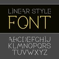 Vector linear font - simple and minimalistic alphabet in line style Royalty Free Stock Photo