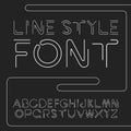 Vector linear font - simple and minimalistic alphabet in line style Royalty Free Stock Photo