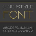 Vector linear font - simple and minimalistic alphabet in line style Royalty Free Stock Photo