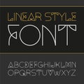 Vector linear font - simple and minimalistic alphabet in line style