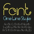 Vector linear font - simple and minimalistic alphabet in line style Royalty Free Stock Photo