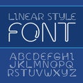 Vector linear font - simple and minimalistic alphabet in line style Royalty Free Stock Photo