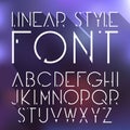 Vector linear font - simple and minimalistic alphabet in line style Royalty Free Stock Photo