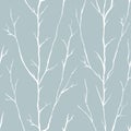Vector grey branches trees white seamless pattern Royalty Free Stock Photo