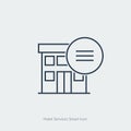 Vector linear Hotel Services Icon with menu in circle