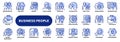 Vector linear icons of business people