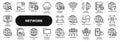 Vector linear icons of computer network technology