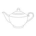 Vector linear illustration of vintage english teapot.