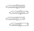 Vector linear knife set icons