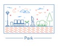 Linear city and park design elements