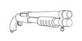 Vector linear sketch of a pump action shotgun Royalty Free Stock Photo