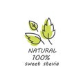 Vector set of stevia labels, logos, badges, icons. Natural sweetener design element. Organic stevia icon .