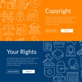 Vector linear style copyright web banner Royalty Free Stock Photo