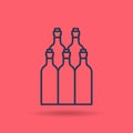 Isolated linear icon of Wine Bottles Royalty Free Stock Photo