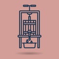 Isolated linear icon - Wine press