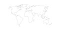 Vector Linear World Map, editable stroke. vector illustration isolated on white background