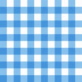 Vector linen gingham checkered blanket tablecloth. Seamless white blue cloth table pattern background with natural textile texture Royalty Free Stock Photo