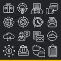 Vector lines icons pack collection Royalty Free Stock Photo