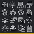 Vector lines icons pack collection