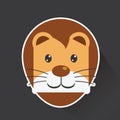 Vector of Lion in sticker style