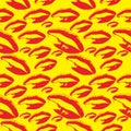 Vector LIP background pattern RED AND YELLOW Royalty Free Stock Photo