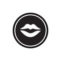 Vector lips icon, womans mouth logo icon design template elements