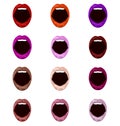 Vector lips set. Royalty Free Stock Photo