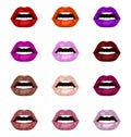 Vector lips set. Royalty Free Stock Photo