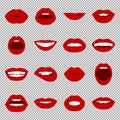 Vector lips set. Royalty Free Stock Photo