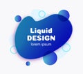 Vector liquid abstract geometric shape blue color Royalty Free Stock Photo