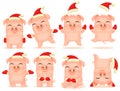 Vector little cartoon pigs characters