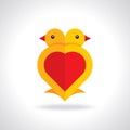 Vector of little love birds. Happy Valentines day! Royalty Free Stock Photo
