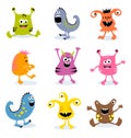 Vector little monsters set 3 Royalty Free Stock Photo