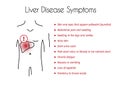 Vector Liver Disease Symptoms Infographic of Young Man