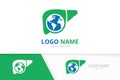 Vector liver and globe logo combination. Unique organ and earth logotype design template.