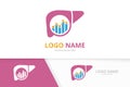 Vector liver and graph logo combination. Unique internal organ logotype design template.