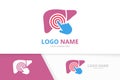 Vector liver and hand logo combination. Unique organ and cursor logotype design template.