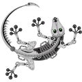 Vector lizard robot. Mechanical reptile on a white background