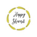 Vector llustration for Jewish holiday of Savuot.Wheat logo white background. Concept of Judaic holiday Shavuot.Happy