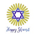 Vector llustration for Jewish holiday of Savuot.Wheat logo white background. Concept of Judaic holiday Shavuot.Happy