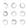 Vector Load Icons Set, Monochrome Circels, Loading Process.