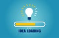 Vector of a loading bar almost complete with idea light bulb Royalty Free Stock Photo