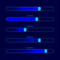 Vector Loading Bar Futuristic Illustrations, Icons Set, Web Neon Element. Royalty Free Stock Photo