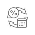 Vector loan repayment calendar days line icon.