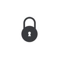 Vector lock icon isolated. Lock shape with keyhole. Design element mobile app or website. Vector interface button. Close symbol