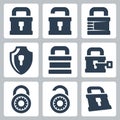 Vector lock icons set Royalty Free Stock Photo