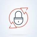 Vector lock recover and reset icon. security password illustration