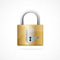 Vector locked padlock gold and Keyhole