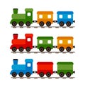 Vector locomotive and wagons toy train for kids