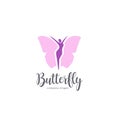 Vector log design. Butterfly sign